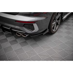 Maxton Design Street Pro Heck Ansatz Flaps Diffusor +Flaps für Audi S3 Limousine 8Y schwarz Hochglanz